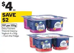 Woolworths Dairy Farmers Thick & Creamy Yoghurt offer