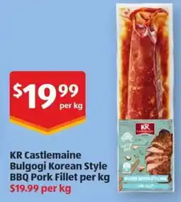 ALDI KR Castlemaine Bulgogi Korean Style BBQ Pork Fillet offer
