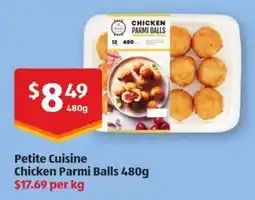 ALDI Petite Cuisine Chicken Parmi Balls offer