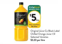 Farmer Jack's Original Juice Co Black Label Chilled Orange Juice offer