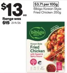 Woolworths Bibigo Korean Style Fried Chicken offer