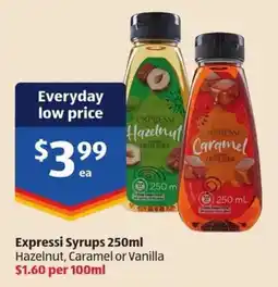 ALDI Expressi Syrups offer
