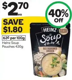 Woolworths Heinz Soup Pouches offer
