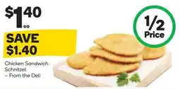 Woolworths Chicken Sandwich Schnitzel - From the Deli offer