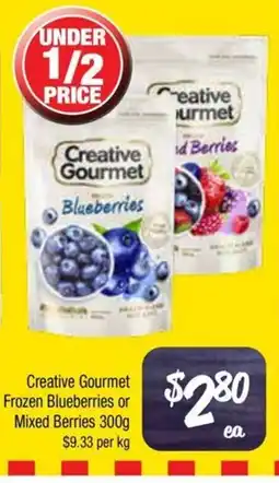 Farmer Jack's Creative Gourmet Blueberries offer