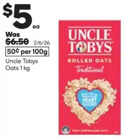 Woolworths Uncle Tobys Rolled Oats Traditional offer
