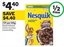 Woolworths Nestlé Nesquik Choco Crunchy Cereal offer