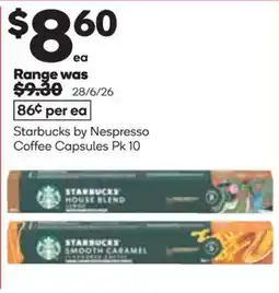 Woolworths Starbucks by Nespresso Coffee Capsules offer