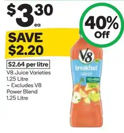 Woolworths V8 Juice Varieties offer