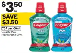 Woolworths Colgate Plax Mouthwash offer