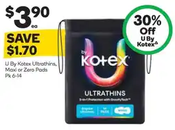 Woolworths U By Kotex Ultrathins offer