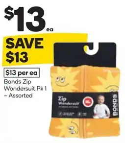 Woolworths Bonds Zip Wondersuit Assorted offer