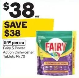 Woolworths Fairy 5 Power Action Dishwasher Tablets offer