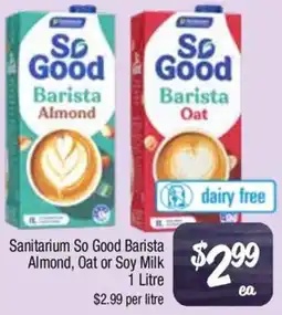 Farmer Jack's Sanitarium So Good Barista Almond, Oat or Soy Milk offer