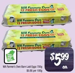 Farmer Jack's WA Farmer's Own Barn Laid Eggs offer