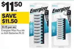Woolworths Energizer Max Plus AA or AAA Batteries offer