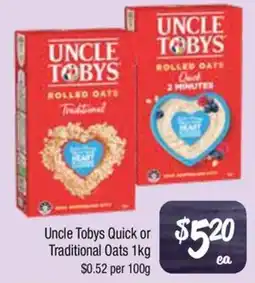 Farmer Jack's Uncle Tobys Rolled Oats offer