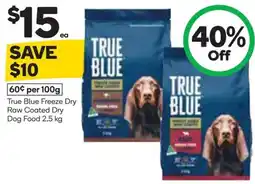 Woolworths True Blue Freeze Dry Raw Coated Dry Dog Food offer