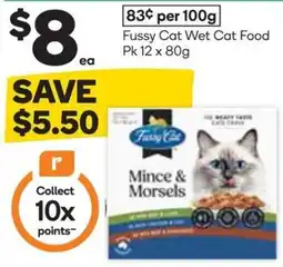 Woolworths Fussy Cat Wet Cat Food Mince & Morsels offer
