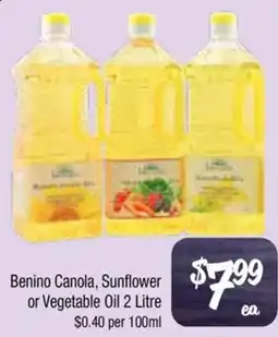 Farmer Jack's Benino Canola, Sunflower or Vegetable Oil offer