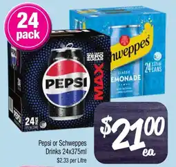 Farmer Jack's Pepsi or Schweppes Drinks offer