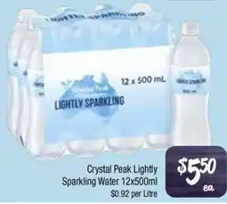 Farmer Jack's Crystal Peak Lightly Sparkling Water offer