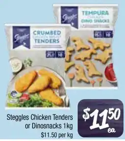 Farmer Jack's Steggles Chicken Tenders or Dinosnacks offer