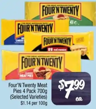 Farmer Jack's Four'n Twenty Meat Pies offer