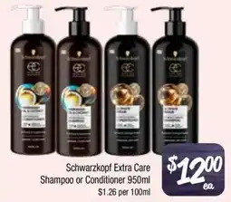 Farmer Jack's Schwarzkopf Extra Care Shampoo or Conditioner offer
