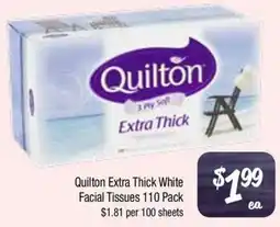 Farmer Jack's Quilton Extra Thick White Facial Tissues offer