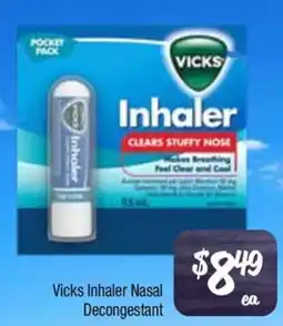 Farmer Jack's Vicks Inhaler Nasal Decongestant offer