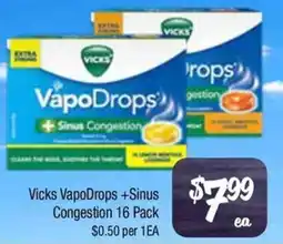 Farmer Jack's Vicks VapoDrops +Sinus Congestion offer