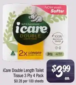 Farmer Jack's iCare Double Length Toilet Tissue offer