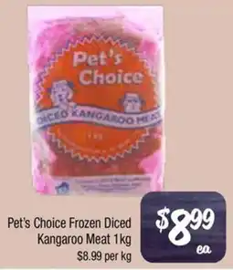 Farmer Jack's Pet's Choice Frozen Diced Kangaroo Meat offer