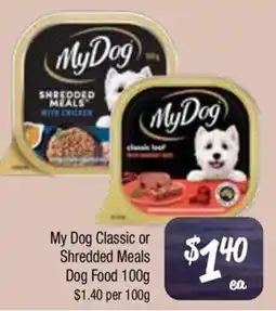Farmer Jack's My Dog Classic or Shredded Meals Dog Food offer