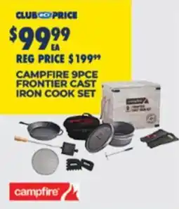 BCF Campfire 9PCE Frontier Cast Iron Cook Set offer