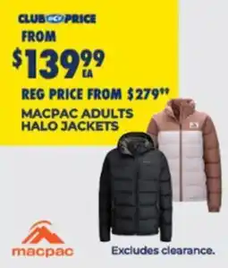 BCF Macpac Adults Halo Jackets offer