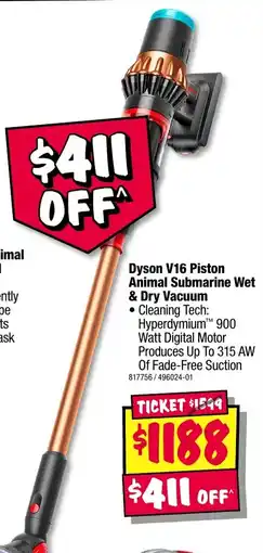 JB Hi-Fi Dyson V16 Piston Animal Submarine Wet & Dry Vacuum offer