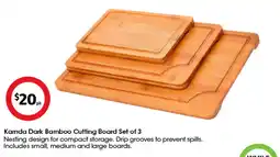 Coles Kamda Dark Bamboo Cutting Board Set of 3 offer