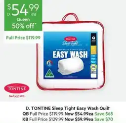 Harris Scarfe Tontine Sleep Tight Easy Wash Quilt offer
