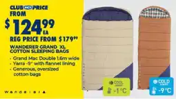 BCF Wanderer Grand XL Cotton Sleeping Bags offer