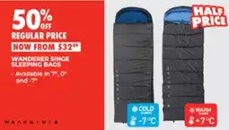 BCF Wanderer Single Sleeping Bags offer