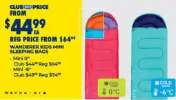 BCF Wanderer Kids Mini Sleeping Bags offer