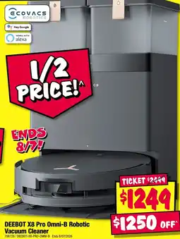 JB Hi-Fi Deebot X8 Pro Omni-B Robotic Vacuum Cleaner offer