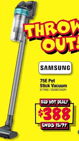 JB Hi-Fi Samsung 75E Pet Stick Vacuum offer
