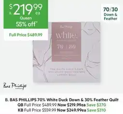 Harris Scarfe BAS PHILLIPS 70% White Duck Down & 30% Feather Quilt offer