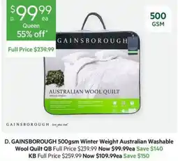 Harris Scarfe Gainsborough Australian Wool Quilt offer