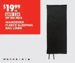 BCF Wanderer fleece sleeping bag liner offer