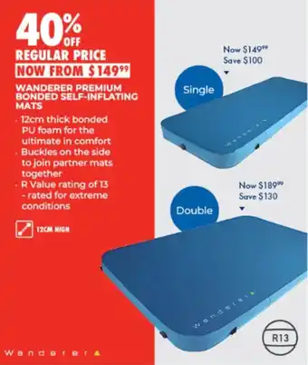 BCF Wanderer Premium Bonded Self-Inflating Mats offer