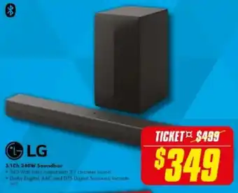 The Good Guys LG 3.1Ch 340W Soundbar offer
